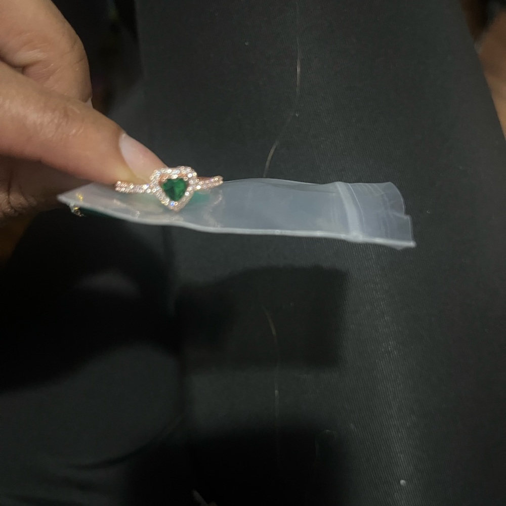 Pandora green heart ring